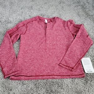 Lulu Lemon- Men's Surge LS Henley - Red - Sz M NWT